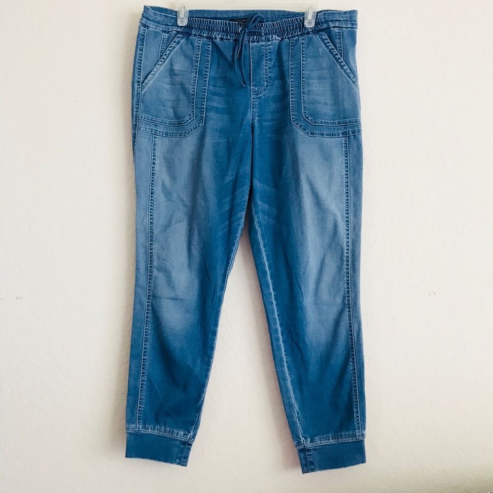 Level99 | Denim blend joggers.